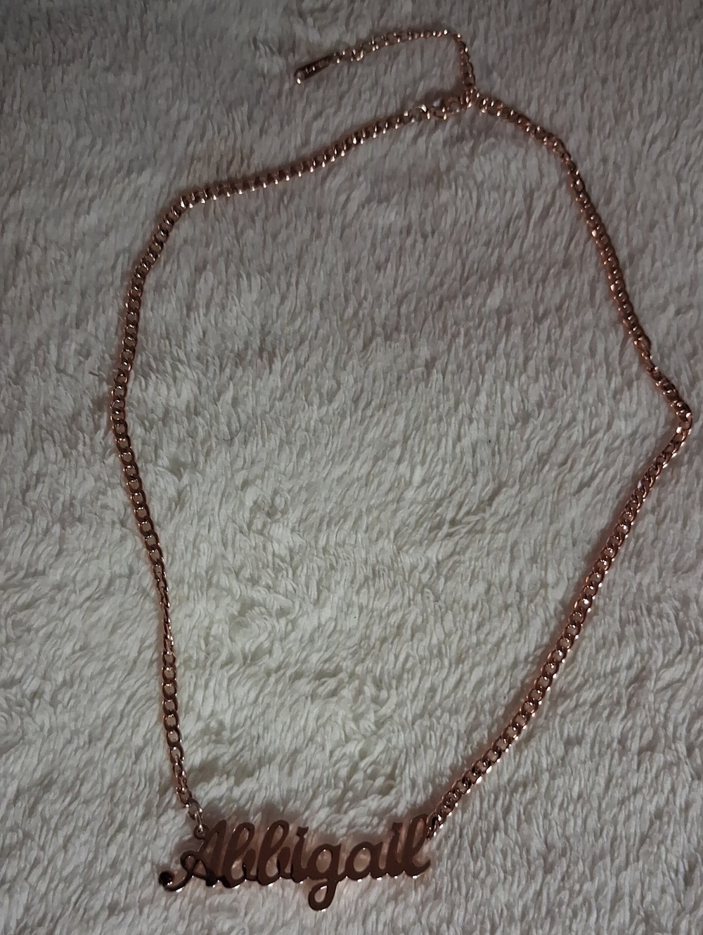 Custom Abigail Name Necklace - Stainless Steel Rose Gold